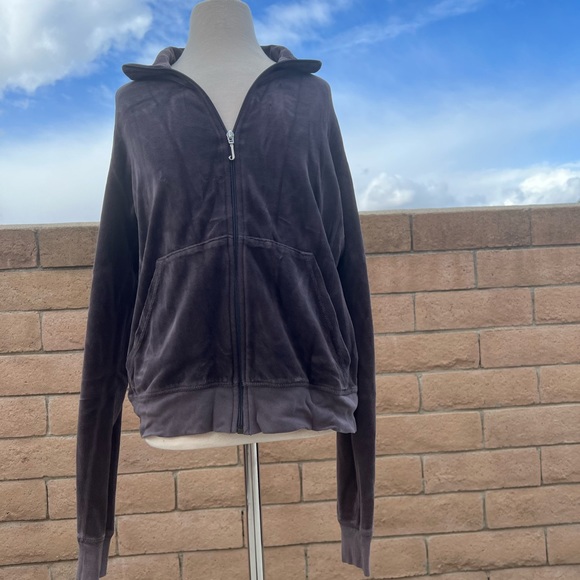 Juicy Couture Terrycloth Vintage Y2K Juice Couture Terry Collared zip up Sweater - Picture 2 of 11